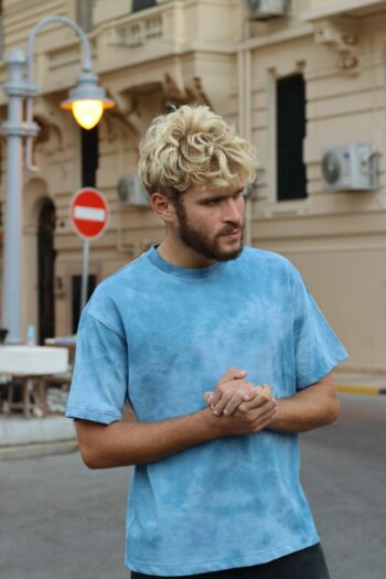 Sky-Blue sahel Oversized T-Shirt